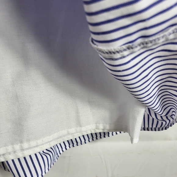 Pomander Place Tuckernuck Preppy Feminine Quinn Tiered Mini Dress Blue Stripe XS - Picture 13 of 16